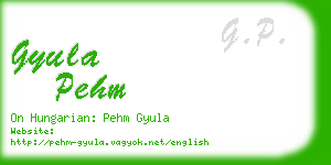 gyula pehm business card